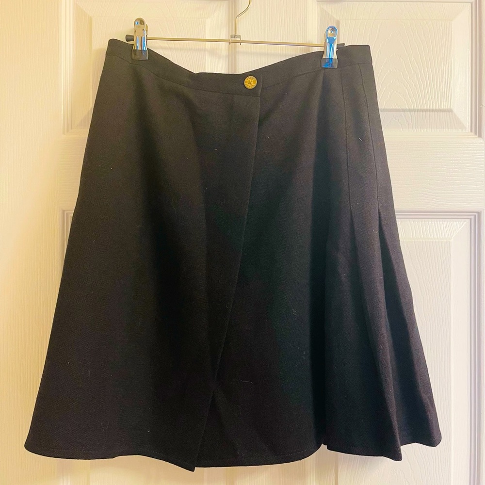 Vintage Sonia Rykiel Wool Wrap Skirt with pleats. Excellent used condition 38.